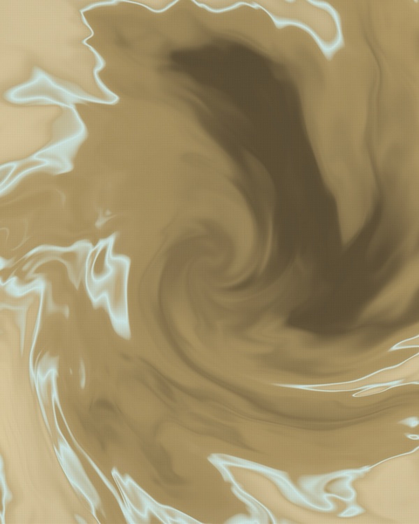 Warm sand and umber swirl with a pale blue streak, neutral abstract wall art